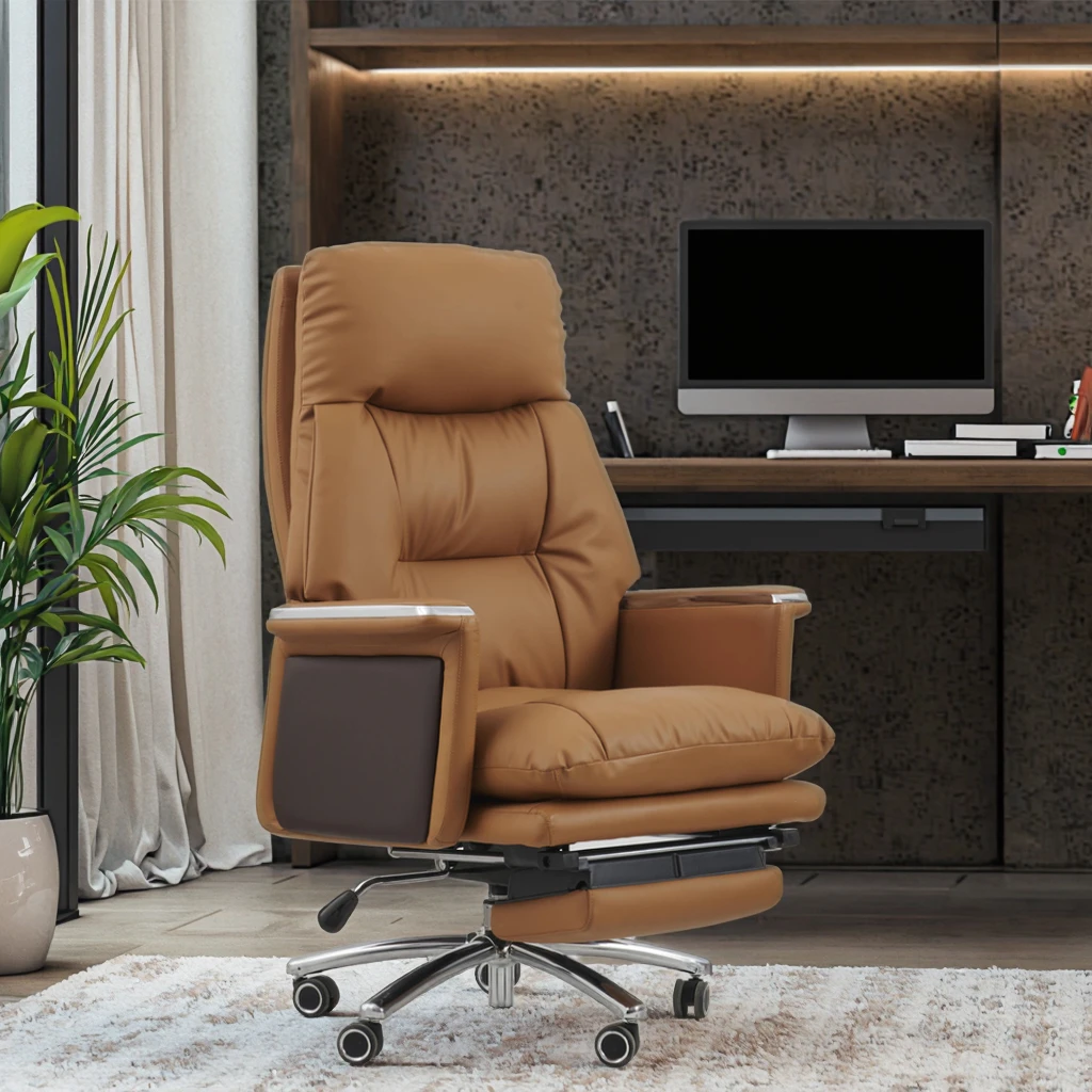 

Modern High-End Ergonomic Boss Chair Comfortable PU Leather President Lift Swivel Office Chair High Visibility Office for Home
