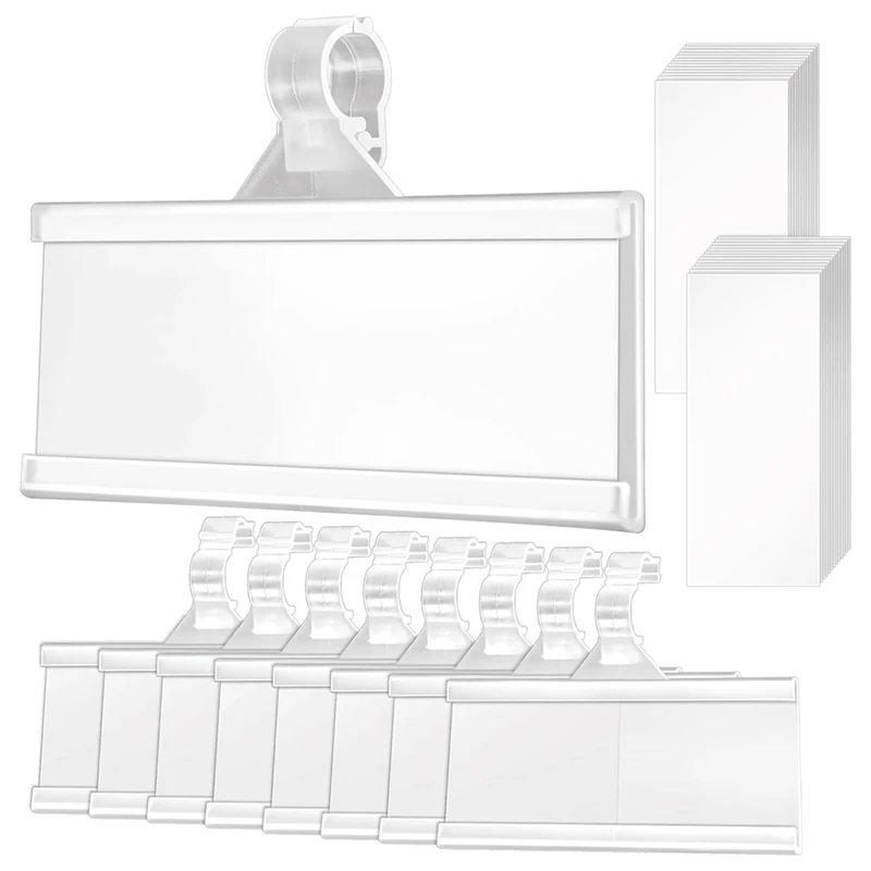 150 Pieces Plastic Wire Shelf Label Holders, Reusable Price Label Holder With Locks, Label Display Holder Easy Install
