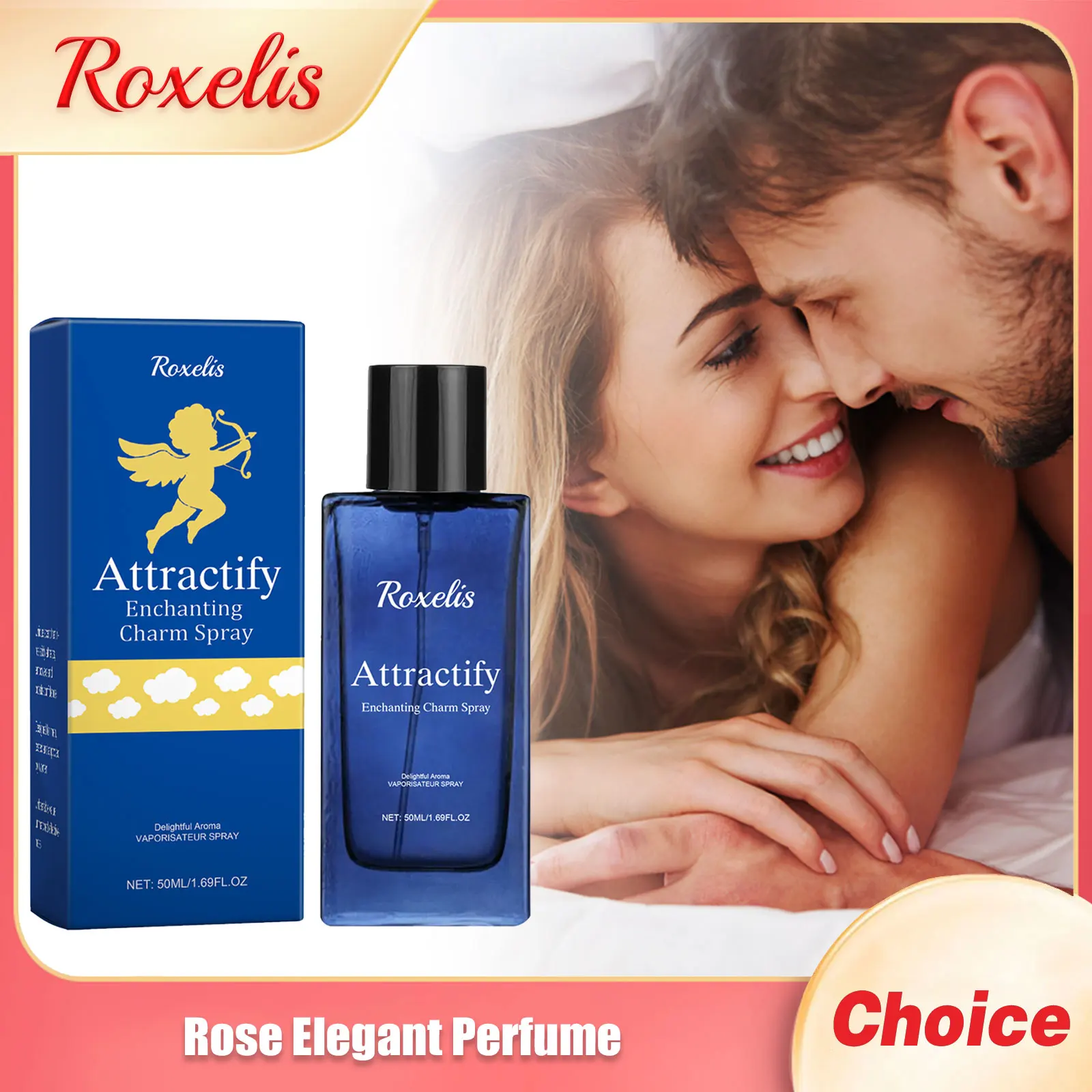 Roxelis Women Rose Elegant Perfume Lasting Fragrance Floral Scent Intimate Partner Dating Sexy Pheromone Gifts Body Perfum Spray