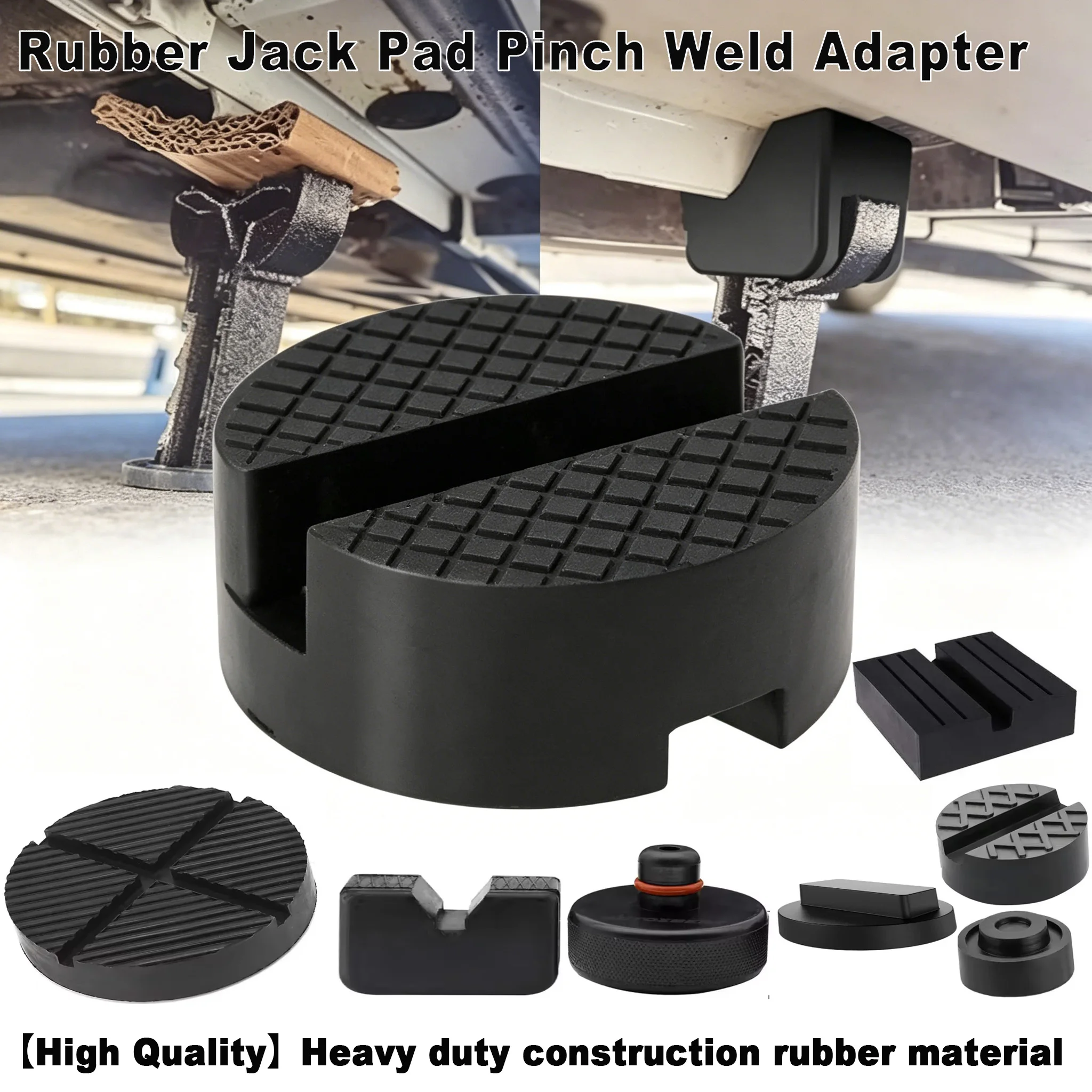 High Quality Car Jack Rubber Pads Lift Jack Stand Pad Floor Slotted Car Jack Rubber Pad Frame Protector Adapter Jacking Tool