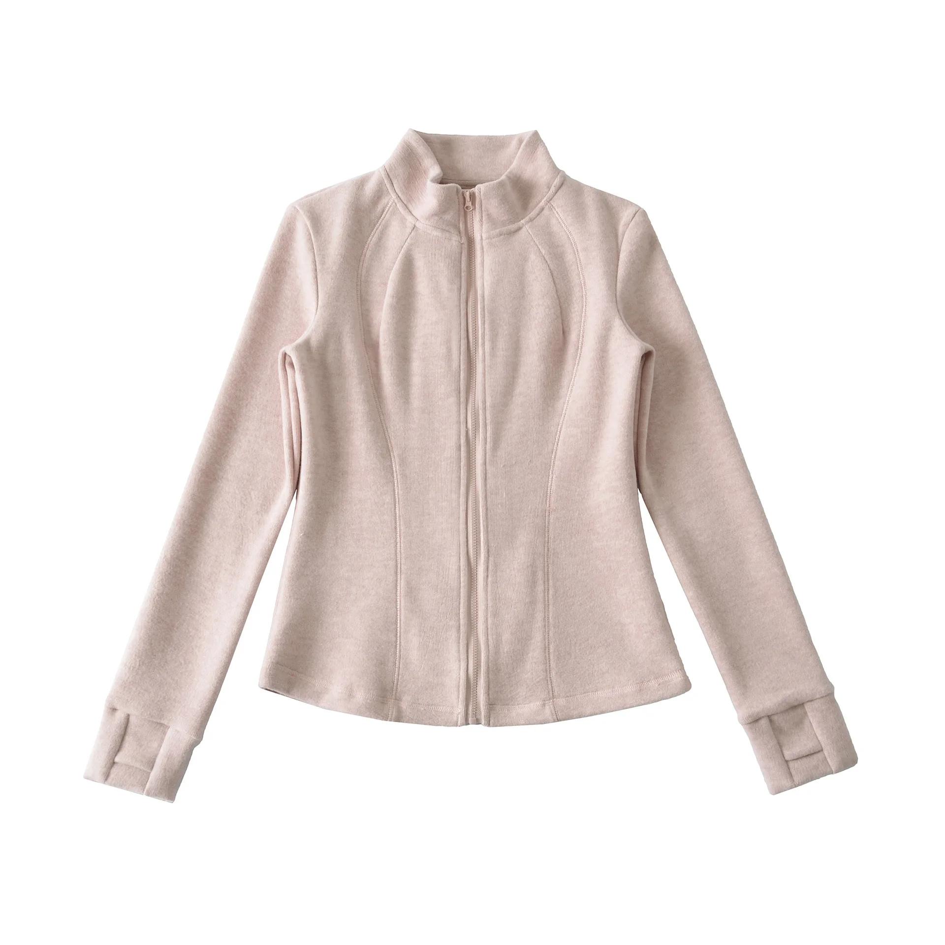 

Мягкая женская куртка на молнии с воротником-стойкой, облегающая, теплая, универсальная, для повседневного ношения, стильная, модная, EP6V