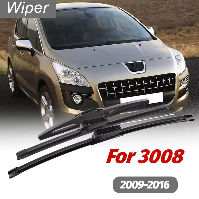 1set Front & Rear Windshield Wiper Blades Windscreen Wipers For Peugeot 3008 2009-2016 2010 2011 2012 2013 2014 2015 Accessories