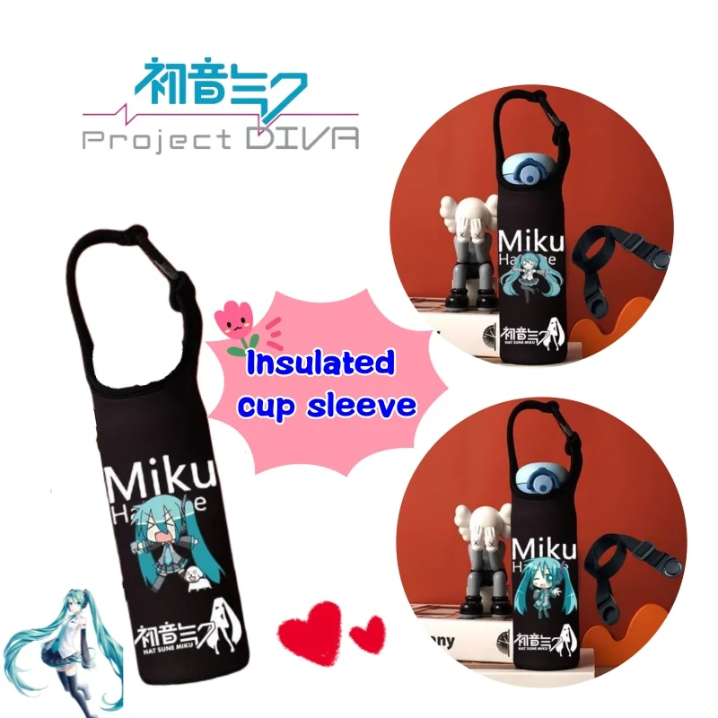 

Новый Hatsune Miku креативный универсальный портативный теплоизолированный защитный чехол для чашки студенческий портативный изоляционный чехол для чашки через плечо