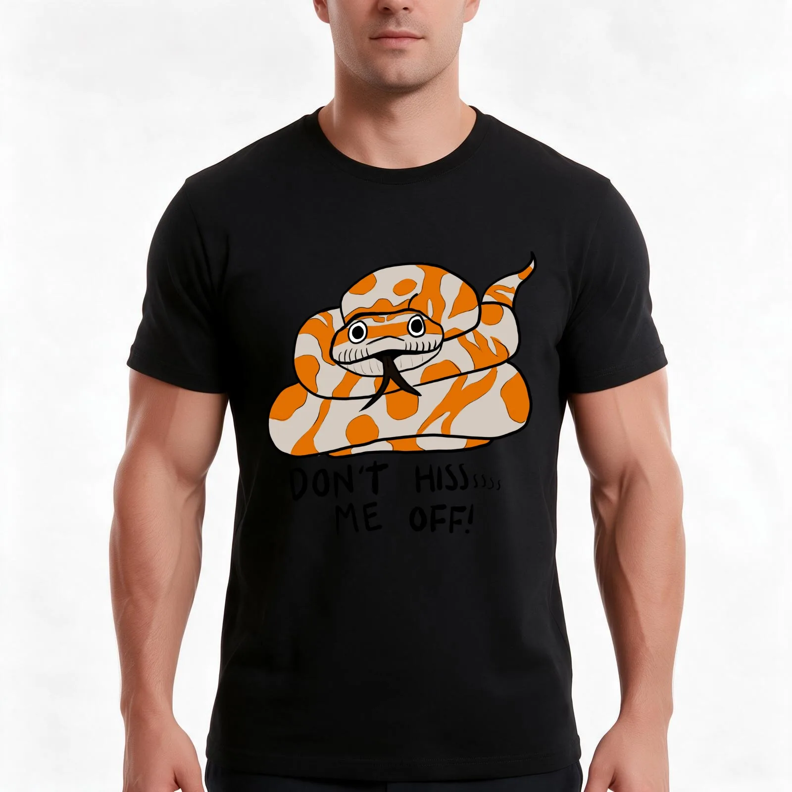 Don't hiss me off! T-Shirt, Summer Casual Cotton Tee, Oversized Streetwear Tops, Vintage Graphic Print, Loose Fit Short Sleeve