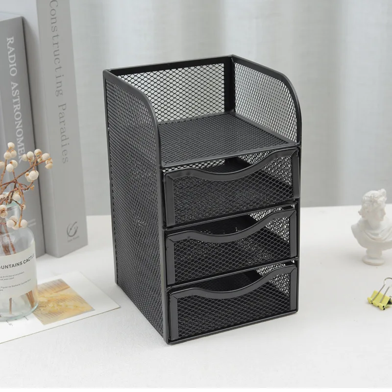 Metal drawer storage box wholesale stationery sundries sorting box jewelry cosmetics desktop storage box