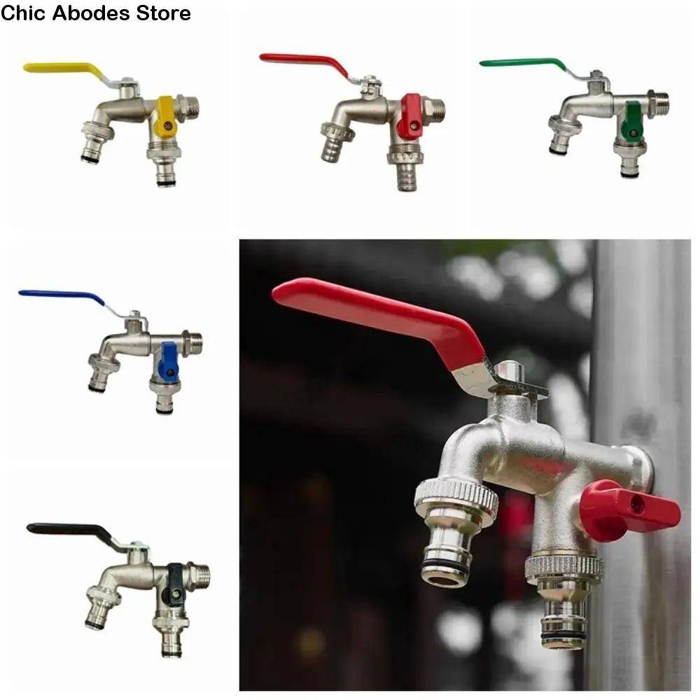 Grifo de salida de lavadora de entrada de 1/2 pulgadas, válvula de 90 grados, grifo de salida doble de aleación de Zinc, salida doble a prueba de herrumbre