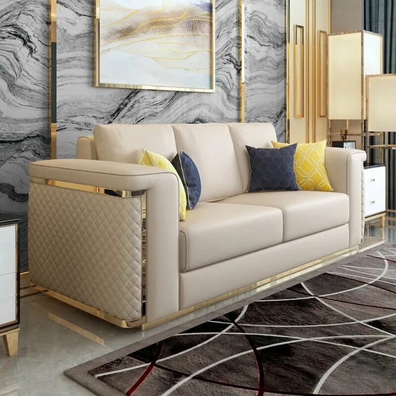 #Light Luxury Three-seat Combination Sofa High-end Contemporary Apartment-Friendly Customizable Living Room Sofa