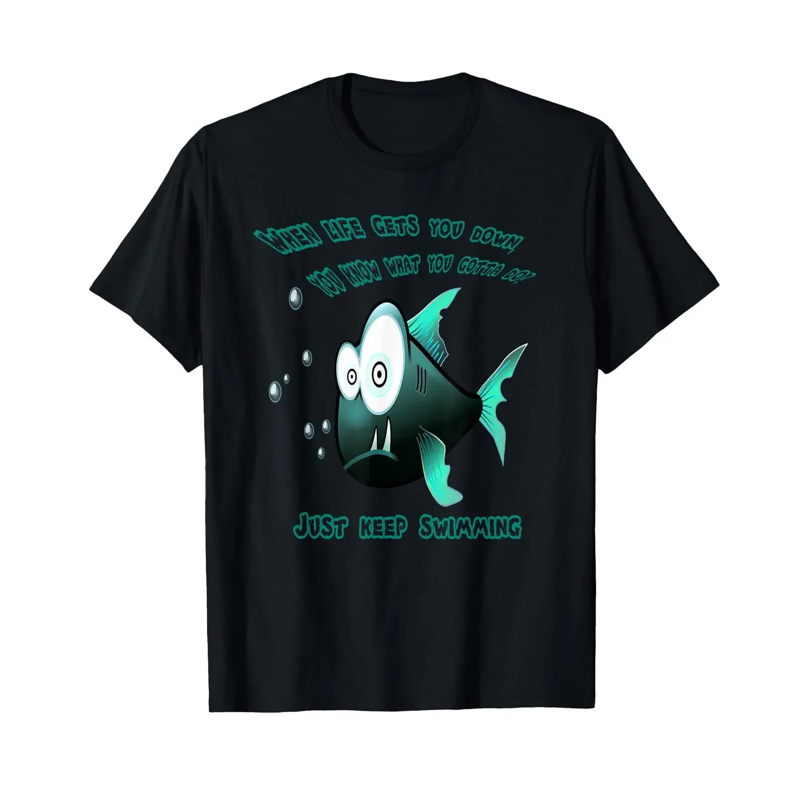 T-shirt « Positive Thinking » pour les nageurs optimistes, style vintage, lavé, élégant, confortable, streetwear, légèrement respirant, unisexe