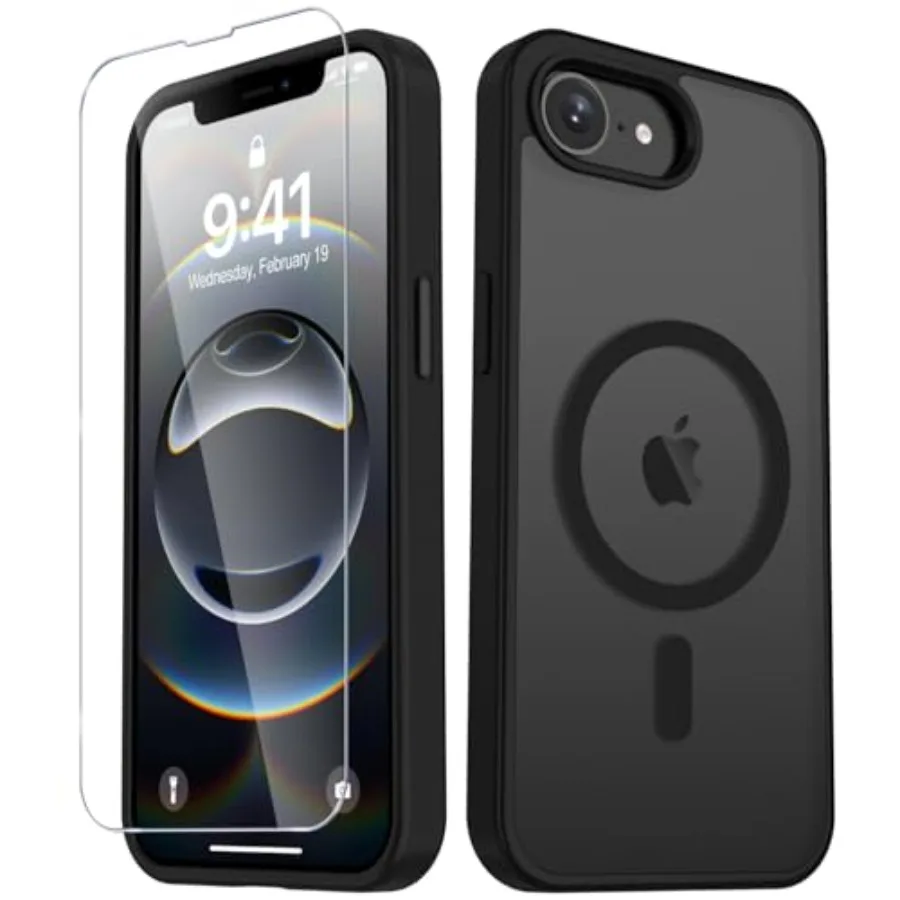 

for iPhone 17e Case, iPhone 16e Case, Matte Magnetic Phone Cover [with 1 Screen Protector] [Support for MagSafe] [Shockproof Mi