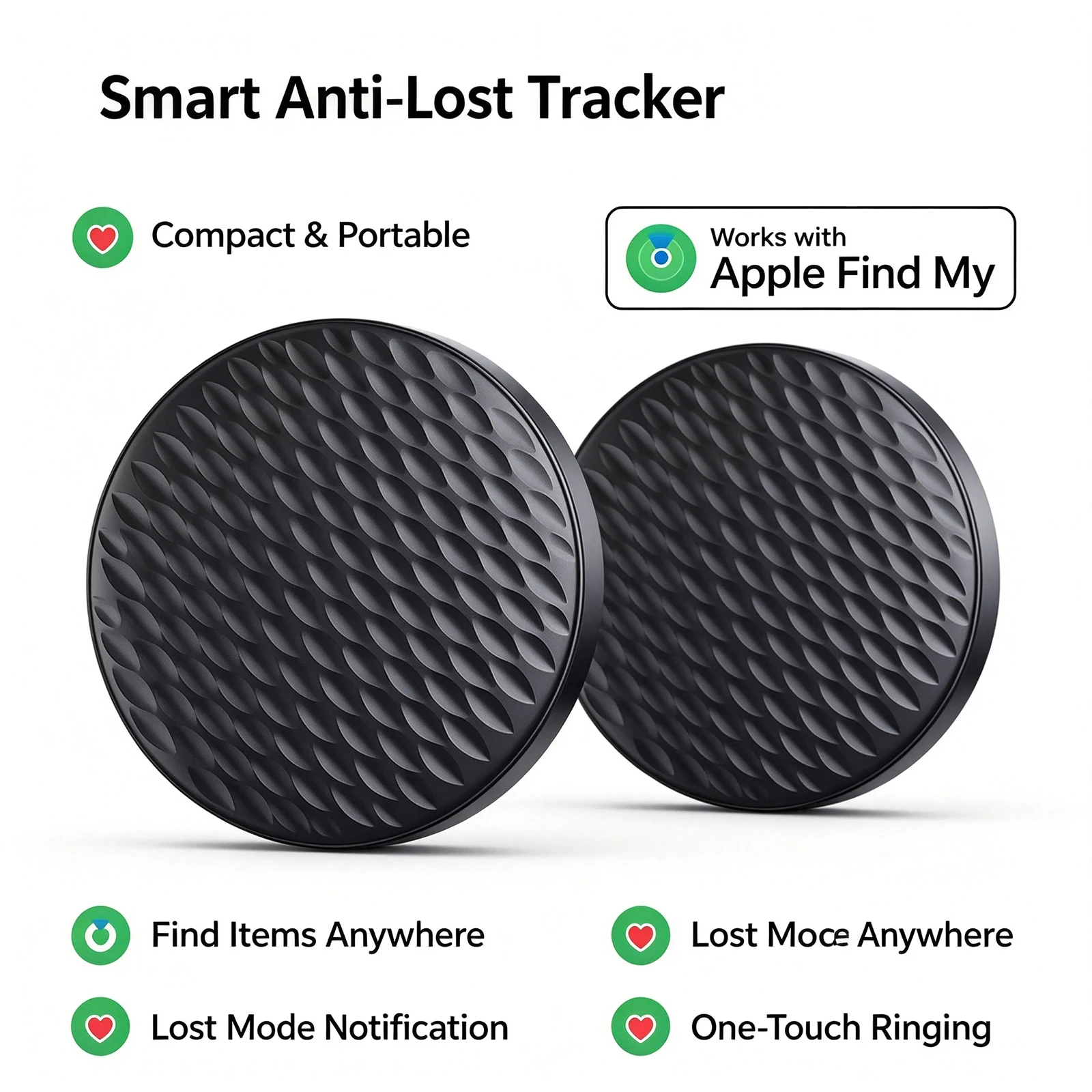 FocusOnPC 2-Pack Smart Tag Bluetooth Tracker, Keys Finder Item Locator SmartTag Up to 1 Year Battery For iPhone Apple Find My (only IOS) IP67 Waterproof, No Subscription, Tracking Tag for Cars Bikes Luggage