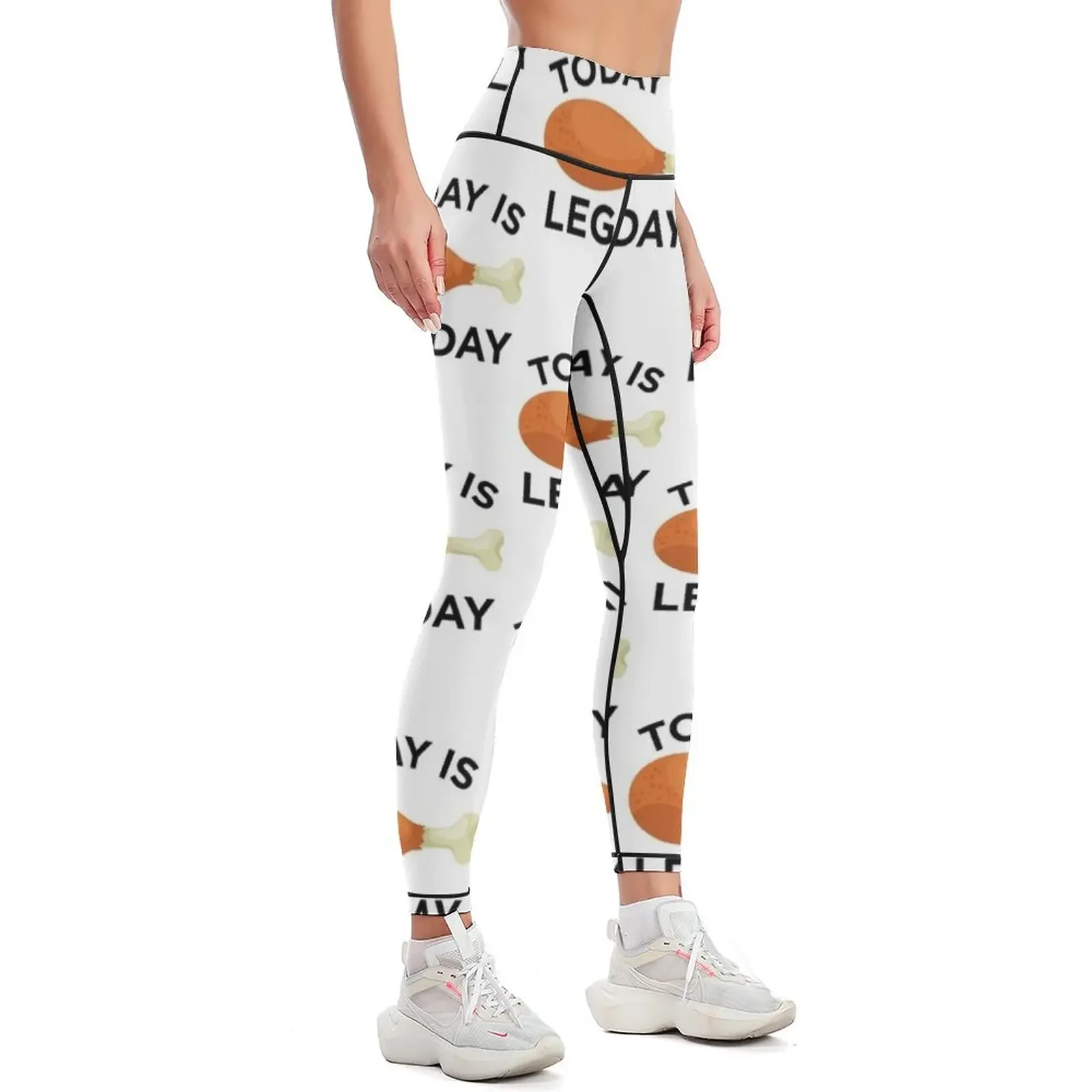 Today is Leg Day Thanksgiving Funny Turkey Trot Gift Leggings Women's sports pants Sportswear woman gym Womens Leggings