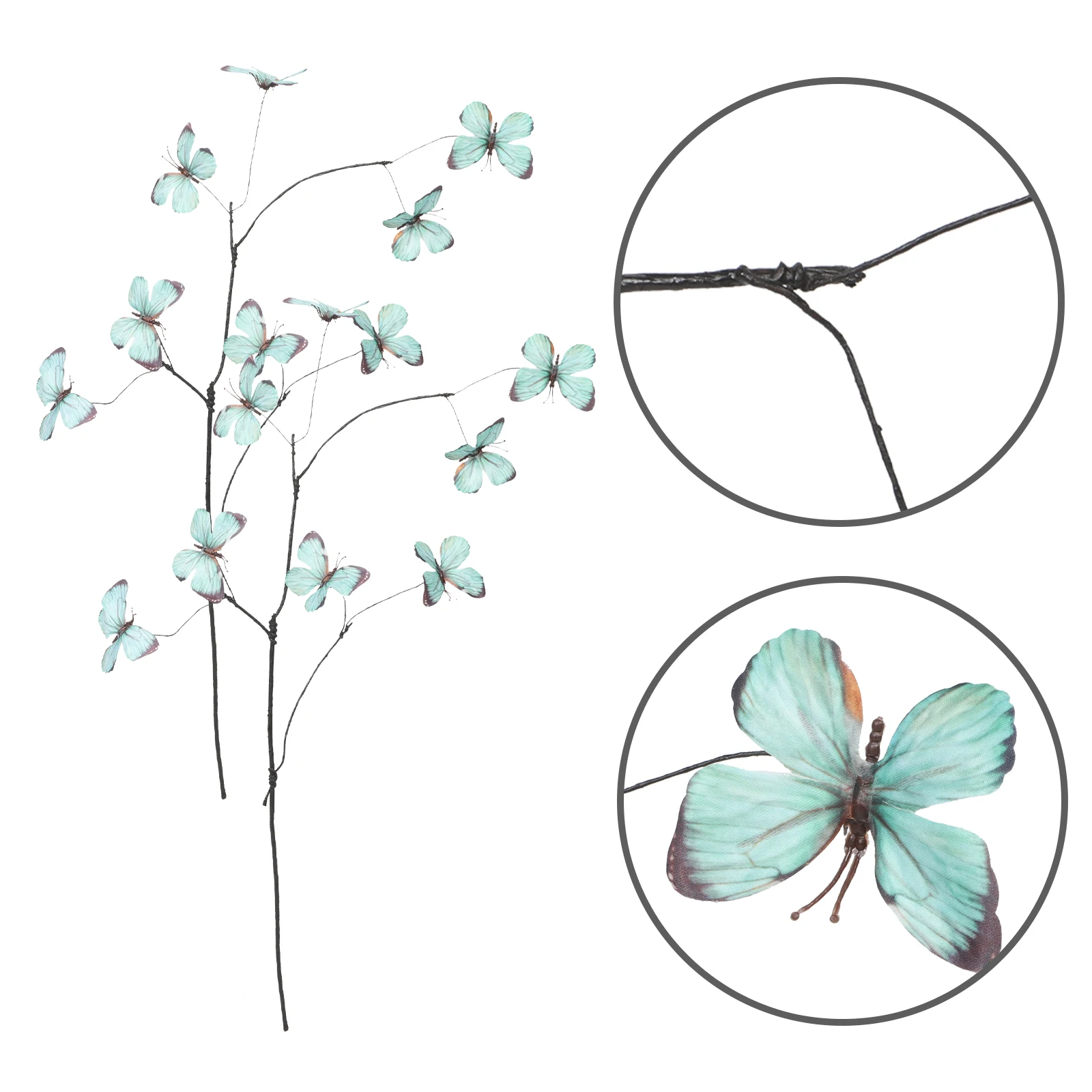 

2Pcs Artificial Butterfly Branches Realistic Simulation Fake Butterfly Picks Wedding Table Centerpiece Fake Decorative Stem