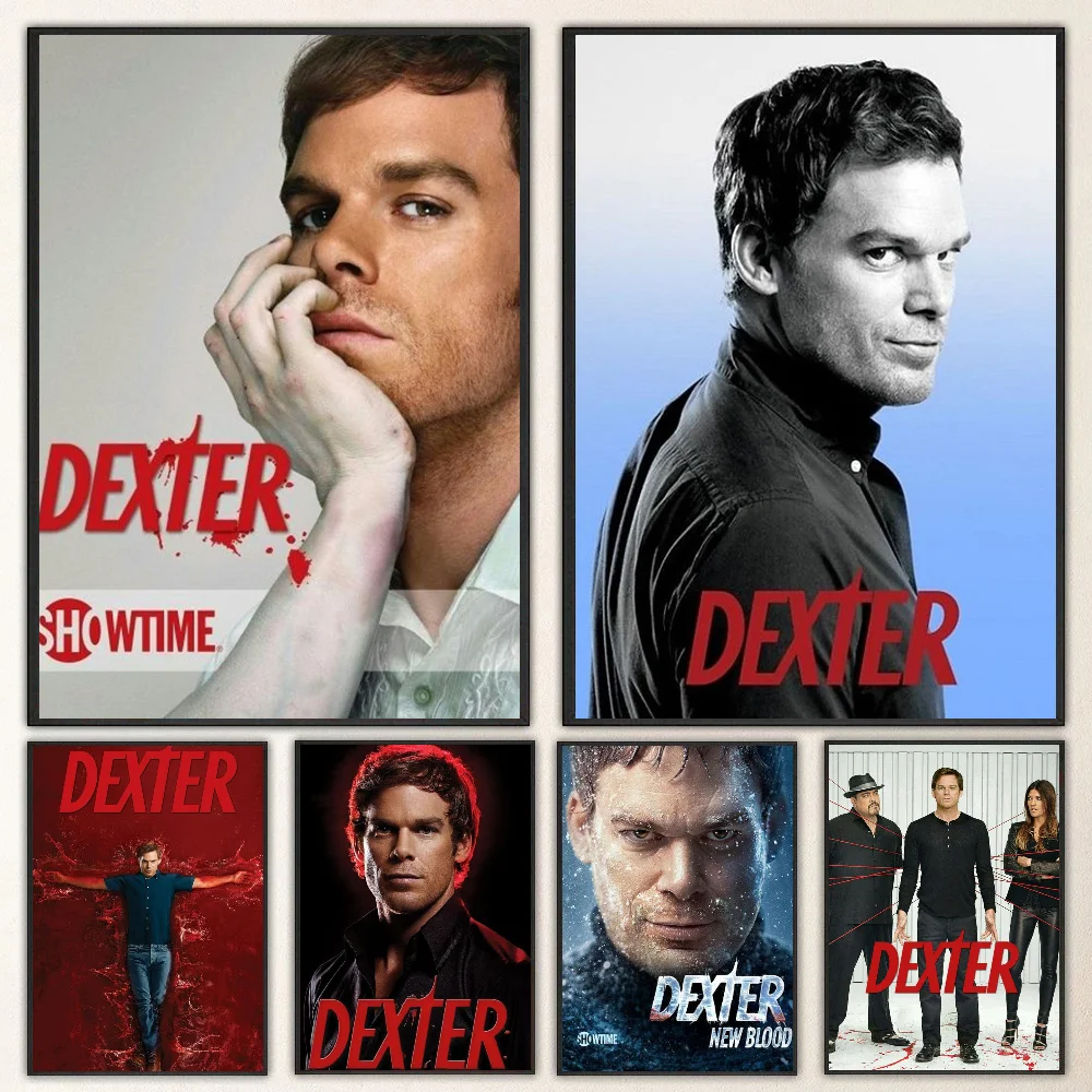 1pc D-Dexter Michael C.Hall Poster Self-adhesive Art Waterproof Paper Sticker Coffee House Bar Room Wall Decor