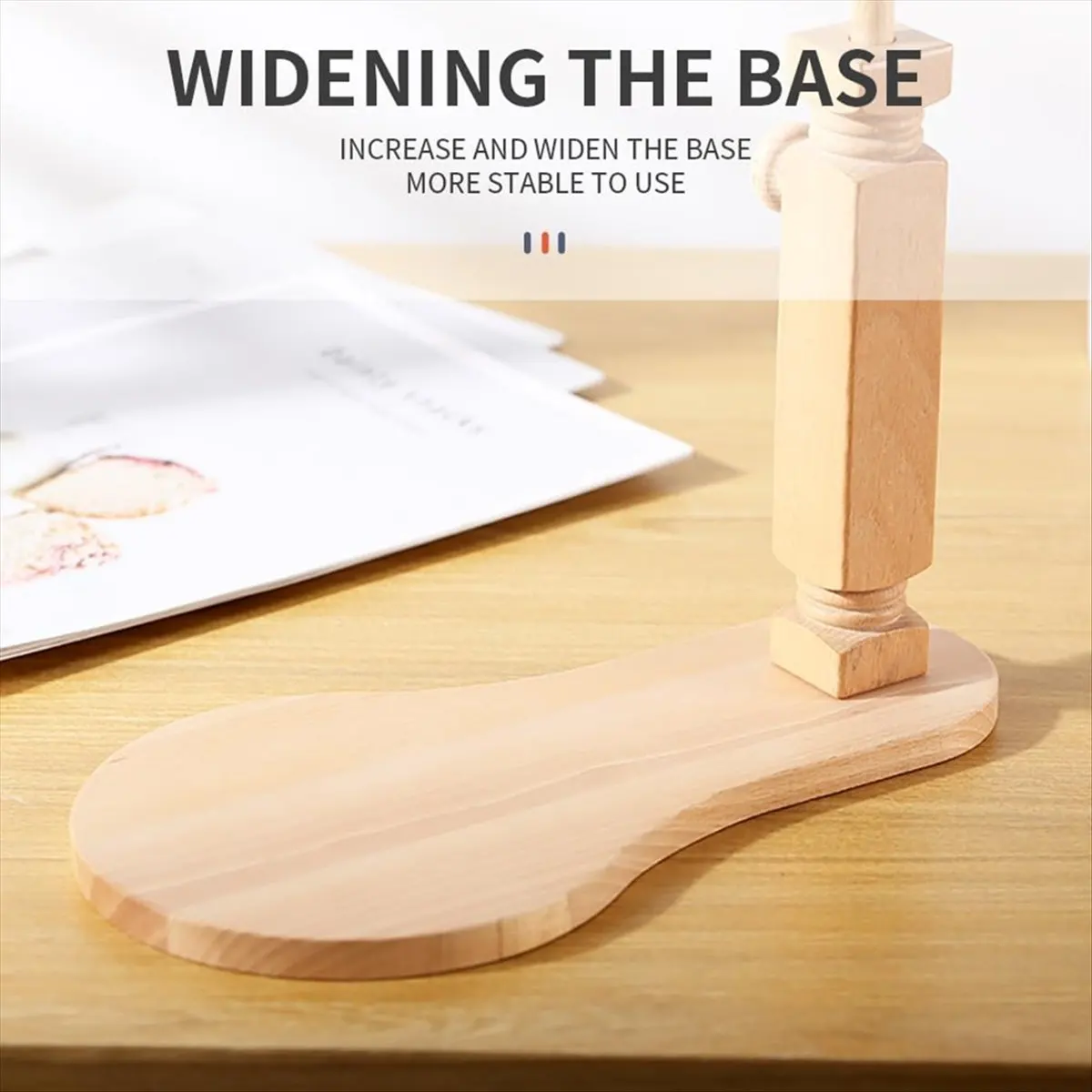 Top Sale Adjustable Embroidery Hoop Stand with 2PCS 6In 7In Hoops, Solid Hand-Polished Natural Wood Holder for Sewing Projects