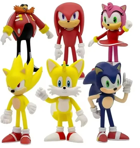 Set Sonic Figures Toy Pvc Toy Sonic Shadow Tails Characters Figure Dr Eggman Shadow For Children Animals Toys Set 3 style 2 sold