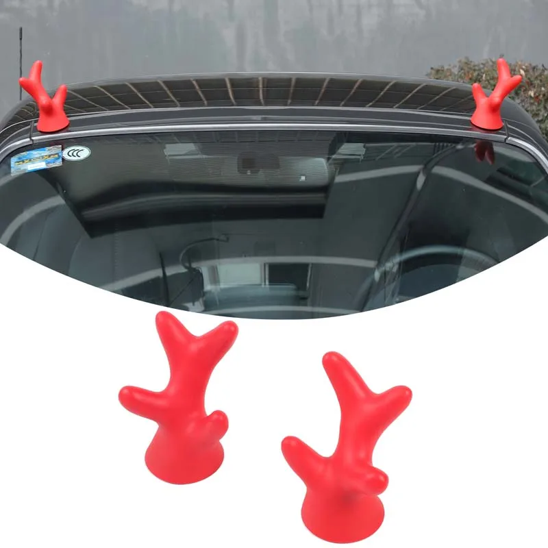 

For Mazda MX-5 2016-2025 Automotive Car Roof Small Deer Horn Three-Dimensional Decoration PVC Red Car Accessories