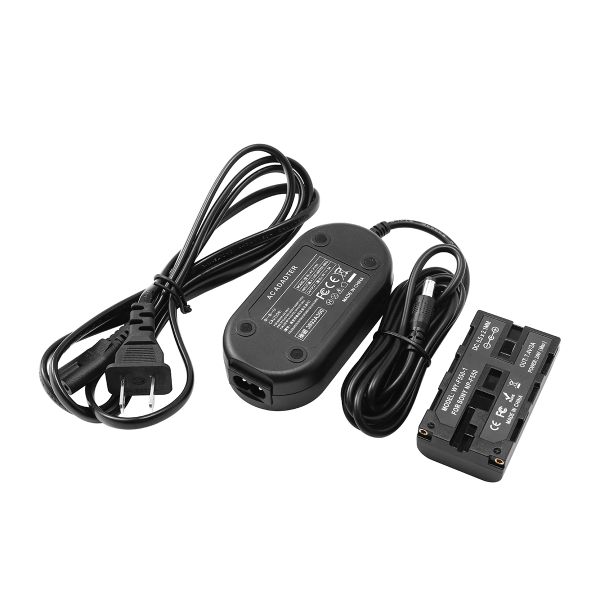 Topcine AC Power Supply Adapter + NP-F550 Dummy Battery  For SONY NP-F770/F750/F550 F570 NP-F970 NP-F960