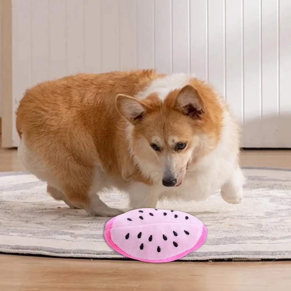 

Fruit Dog Toys Plush Chew Toy for Small Dogs Training Soft Squeeze Sound Cute Banana Watermelon Pet Accessories
