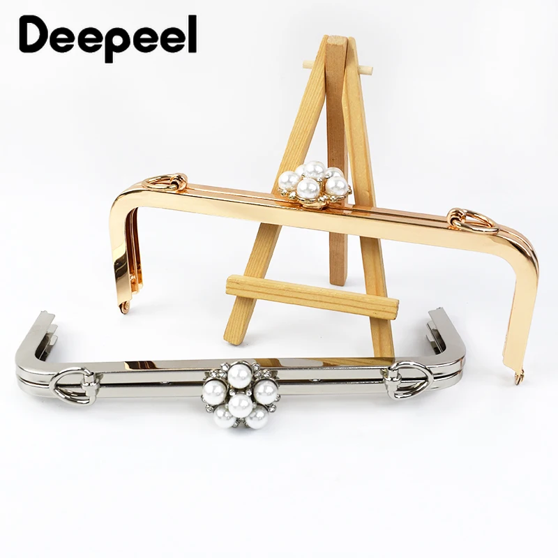 1/2/5Pcs Deepeel 20cm Metal Bag Handle Purse Frame Handbag Kiss Clasp Crochet Woven Bags Sewing Brackets Handles DIY Accessories