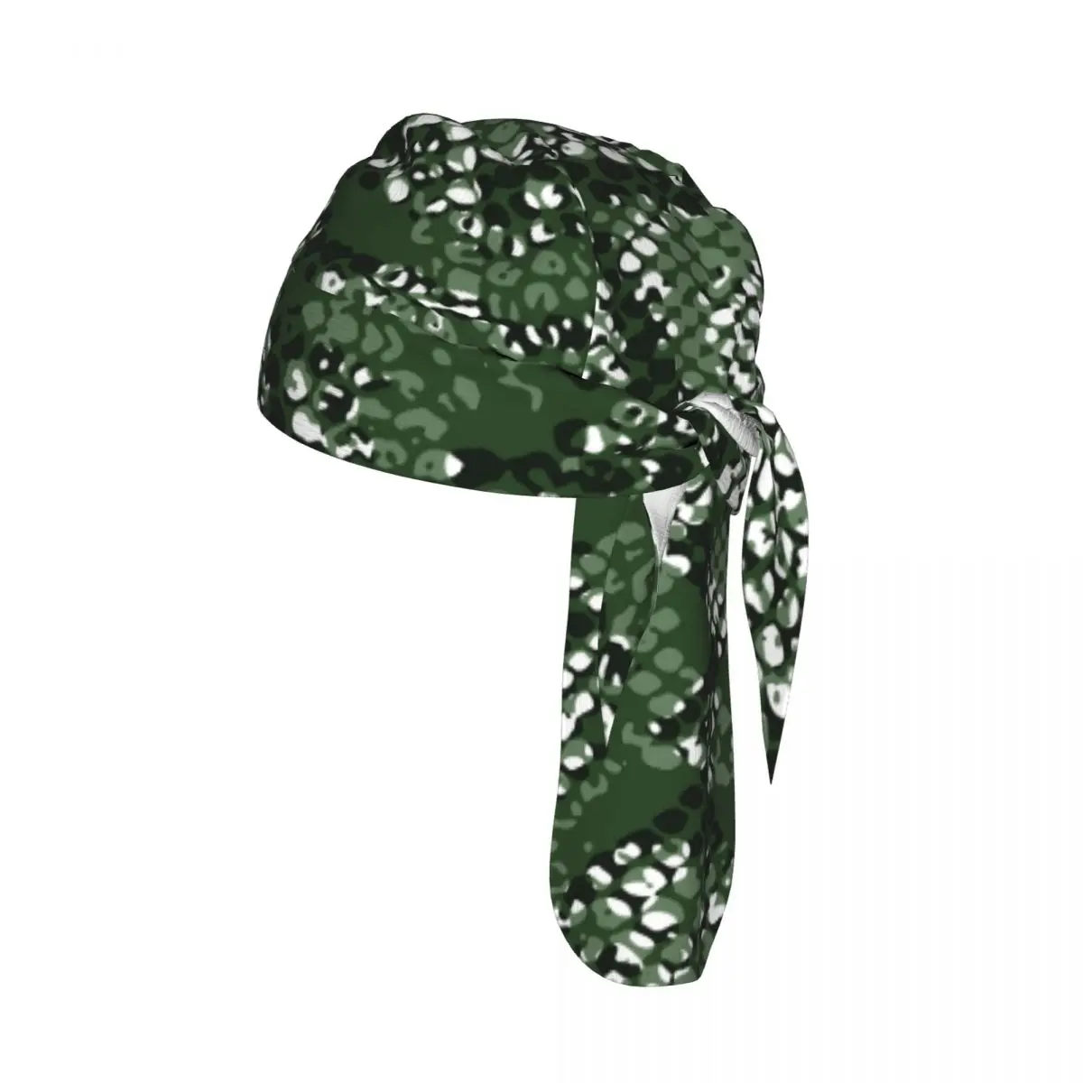 

Bicycle Headband Cap Green Snake Skin Pattern Cycling Headscarf Quick-dry Sun-Protective Hat Head Scarf