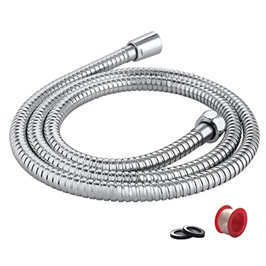 

Flexible Stainless Steel Shower Extension Hose for Handheld Shower Head with Brass Nuts for Bathroom, Toilet, Garden and Dog Sh