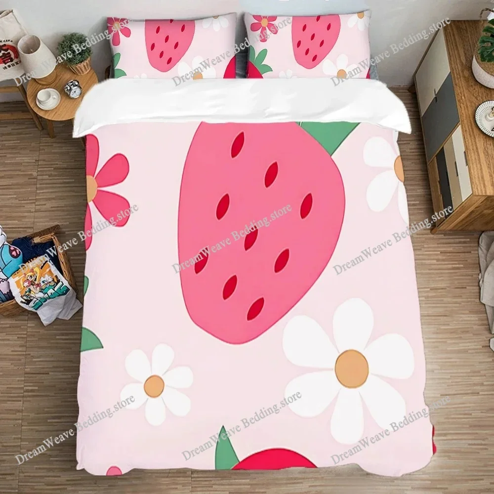 

Комплект постельного белья Art Strawberry: пододеяльник 3D, модный дизайн, декоративный комплект для двуспальной кровати King Size, артикул 741