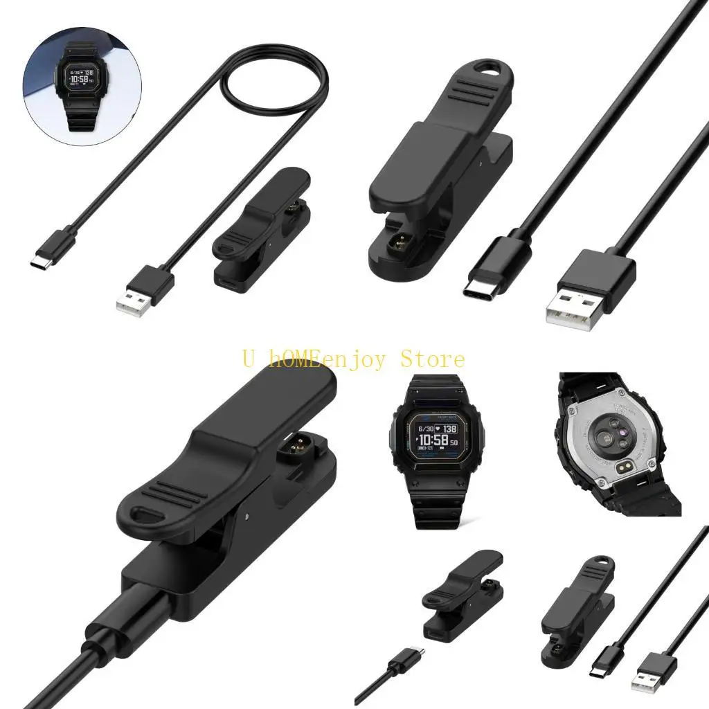 B0KF USB-oplaadkabel voor DW-H5600 Watch Portable Clip Laying Draad Black