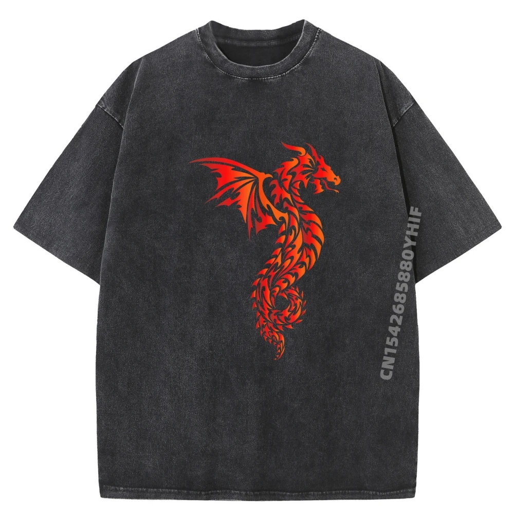 

Dragon Tribal Mythical Legendary Creature Folklore Cream T Shirt Brand Clothing Oversized Comfortable Washed Tops