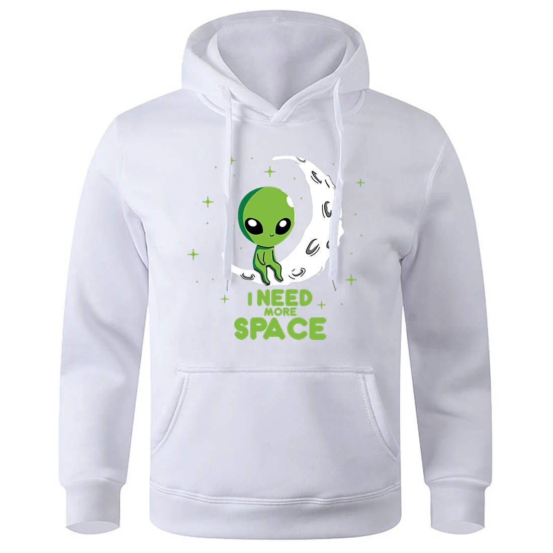 

I Need More Space Green Alien Men'S Hoody Breathable Comfortable Sportswear Casual Fashion Sweatshirts All Match Basic Hoodies