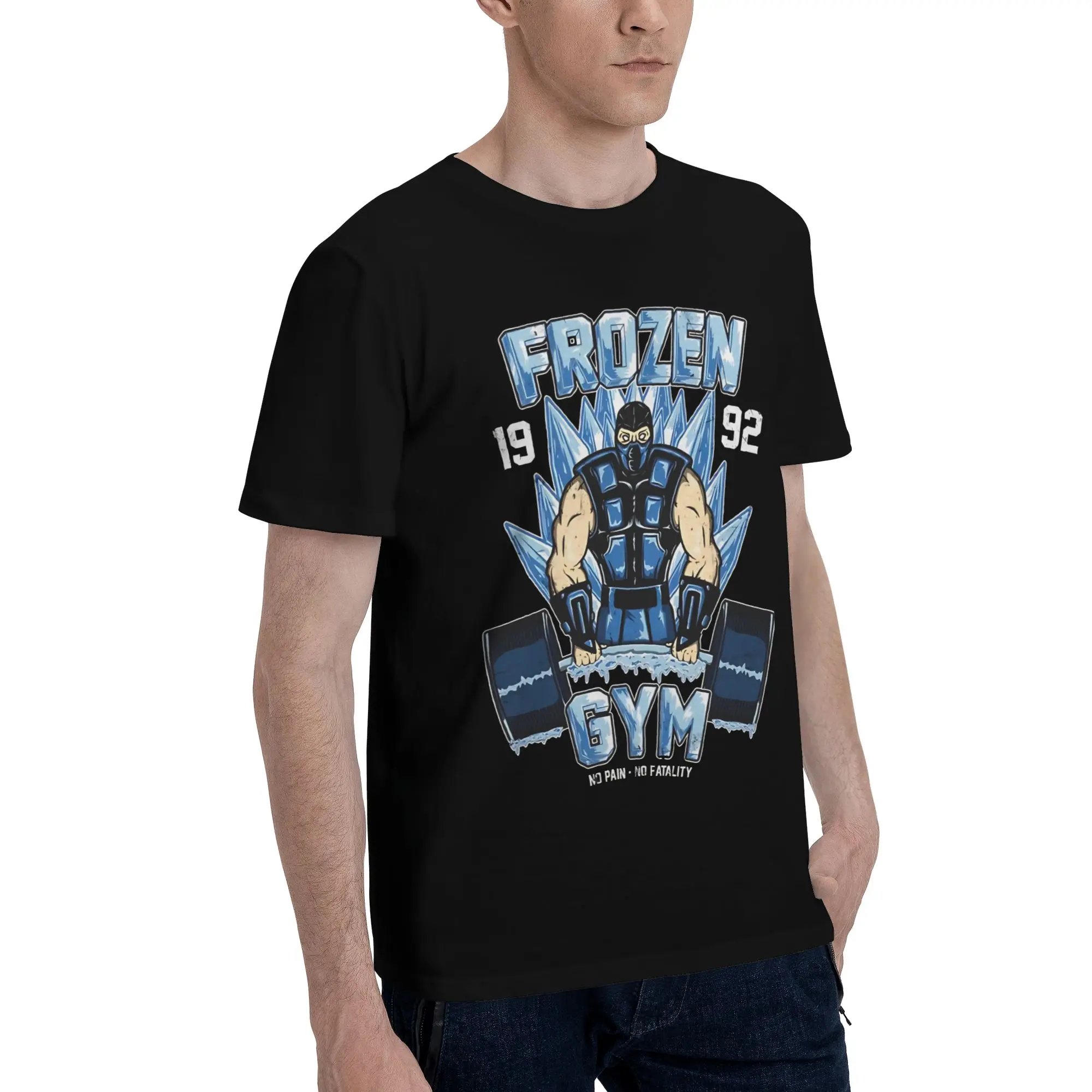 SubZero's GYM  Graphic Funny 100% Cotton T-Shirt Mortal Kombat Tops Tees For Men