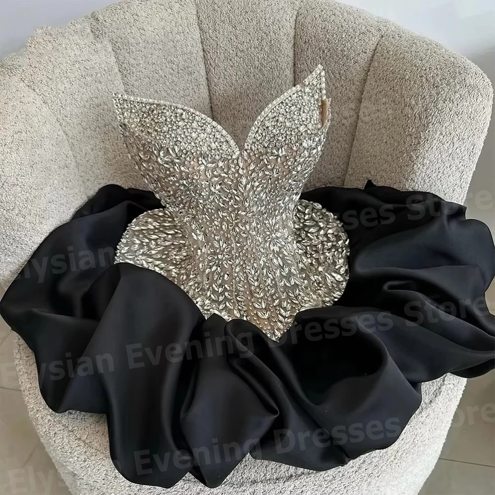 Sexy Mini Women's A Line Evening Dresses Customized Sleeveless Beaded Graduation Robe De Soirée Prom Gowns Vestidos Para Mujer