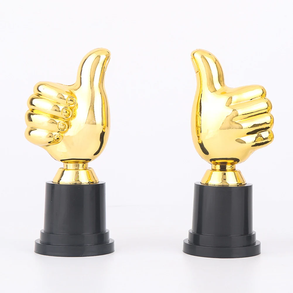 Duimen Omhoog Trofee Plastic Gouden Trofeeën Aanmoediging Mini Overwinning Trofeeën Prijs Prijzen 5in Hoog Voor Thuis Desktop Decor