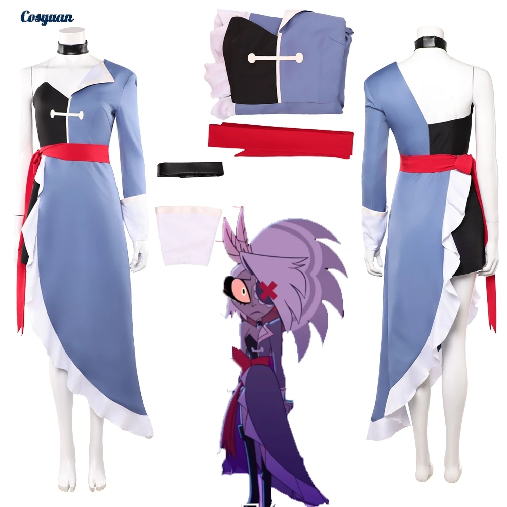 tv-hell-inn-cosplay-vaggie-robes-ceinture-vetements-pour-femmes-adulte-fete-deguisement-roleplay-halloween-costume-carnaval-tenues-costumes