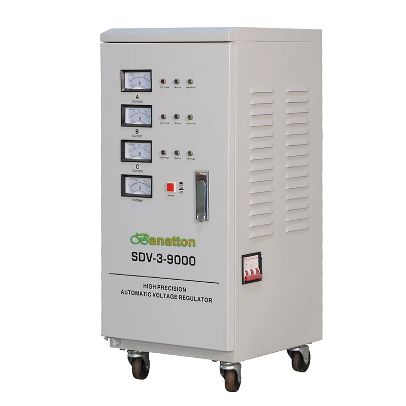 ثلاث مراحل 6KVA 9KVA مثبت جهد التيار المتردد الأوتوماتيكي بالكامل