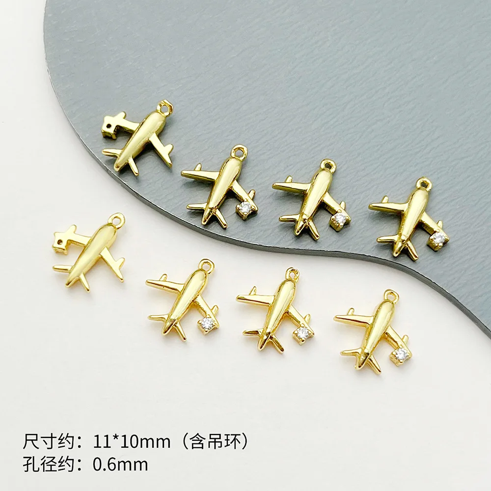 10pcs Handmade Airplane Model Pendant Charms Mini Pendant Connectors Diy Necklace Earrings Pendant Jewelry Making Accessories