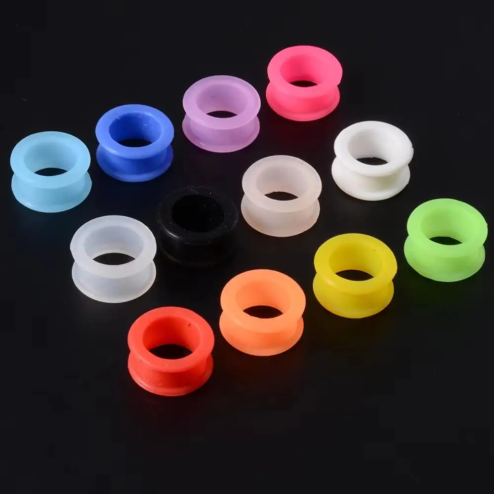 1Pair Flexible Silicone Skin Ear Tunnels Plugs Hollow Flesh Color Piercing Expander Earring Body Jewelry Earlets 3-20mm Women