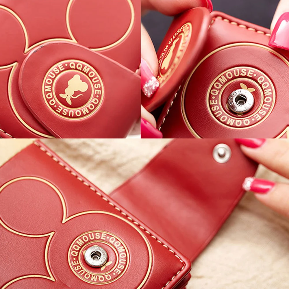 Petit portefeuille Mickey mignon pour femme, porte-cartes à loquet 2023, sac à main de marque célèbre, pour pièce de monnaie d'hectare