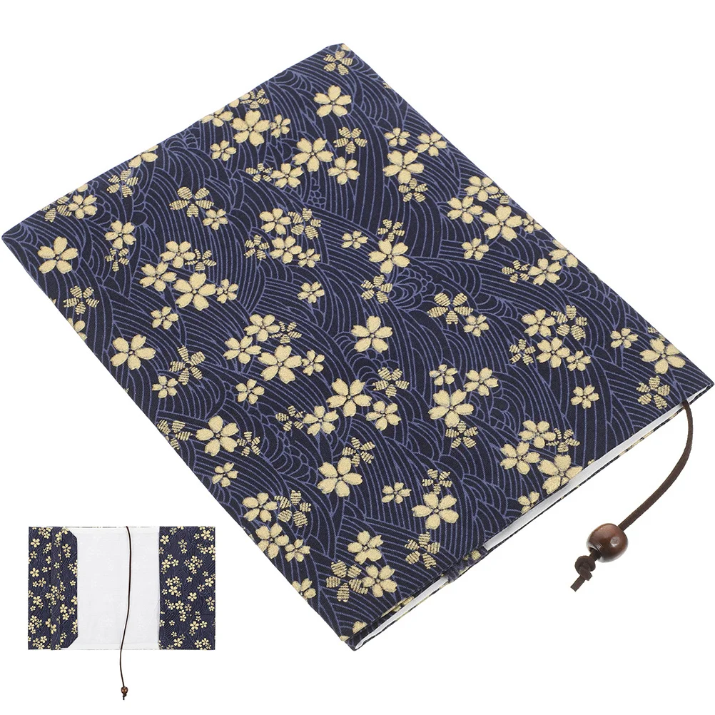 

Book Cover Protective Sleeve Bronzing Jacket 148X105X25CM Stylish Ornamental Protector Navy Cloth Decor for School Student