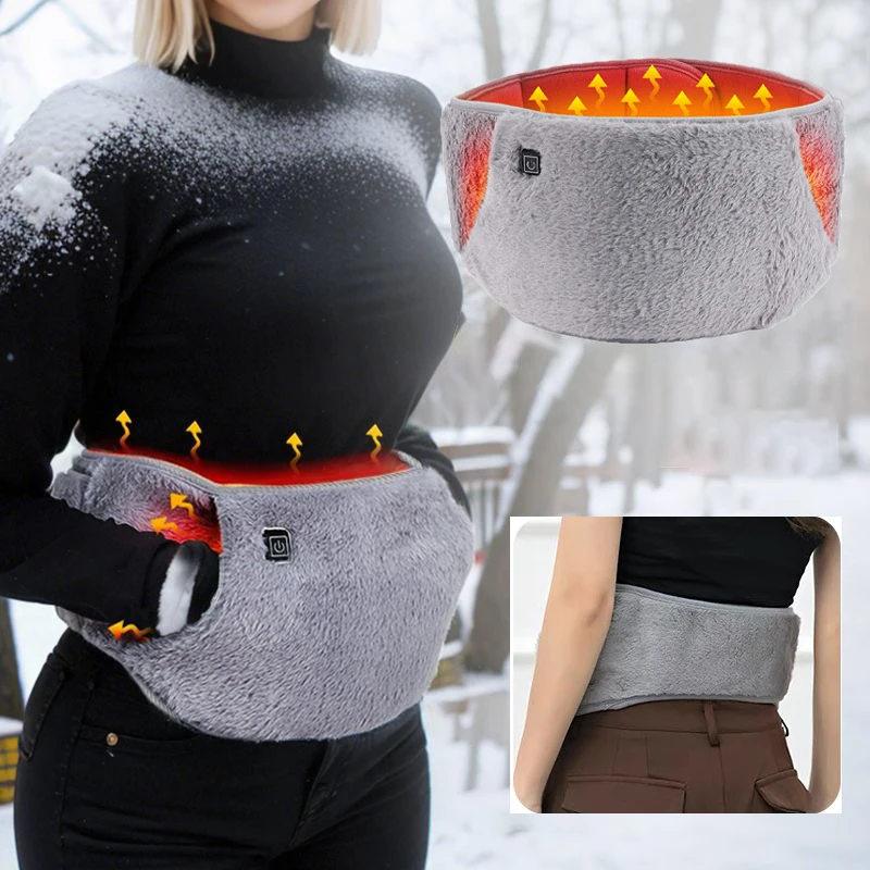 Grade 3 Electric Heating Graphene Heating Pad Warm Palace Belt Winter Abdomen Hand Warm Pad Soft Crystal Velvet Washable Strap