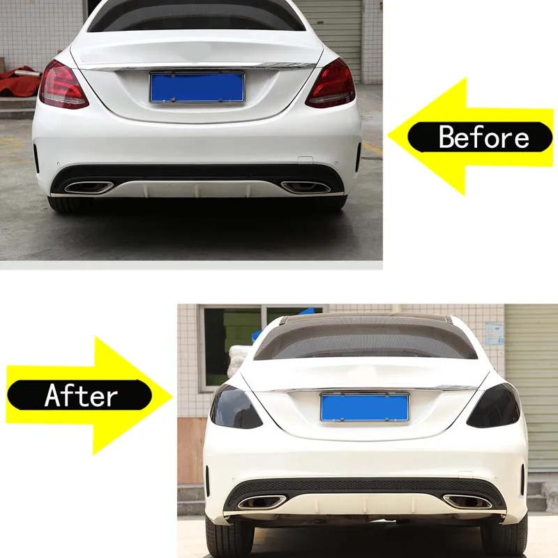 For Mercedes Benz C Class W205 2015-2021 Car Tail Light Cover Indicator Reversing Light Protection Cover Decoration Accessories