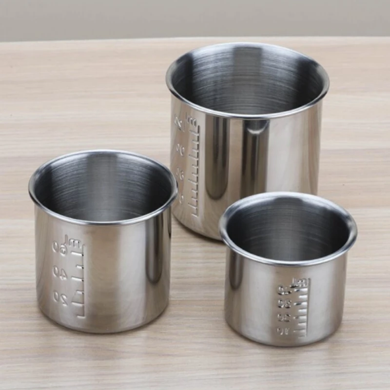 Stainless Steel Measuring Cup With Scale 40ML/60ML/120ML Small Liquid Medicine Cup Mixing Bowl for Accurate Dosage Measurement