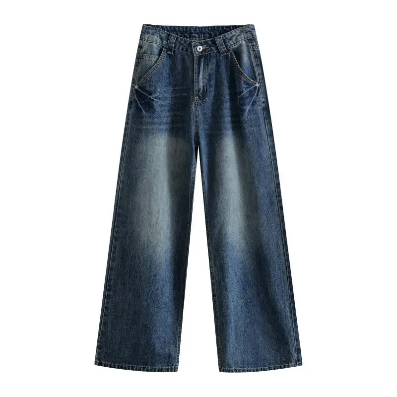 Maxdutti 2027 American Retro Boyfriend Jeans Women's Denim Pants Woman Clothes Women's Jeans Fashion Straight Leg Jeans Woman