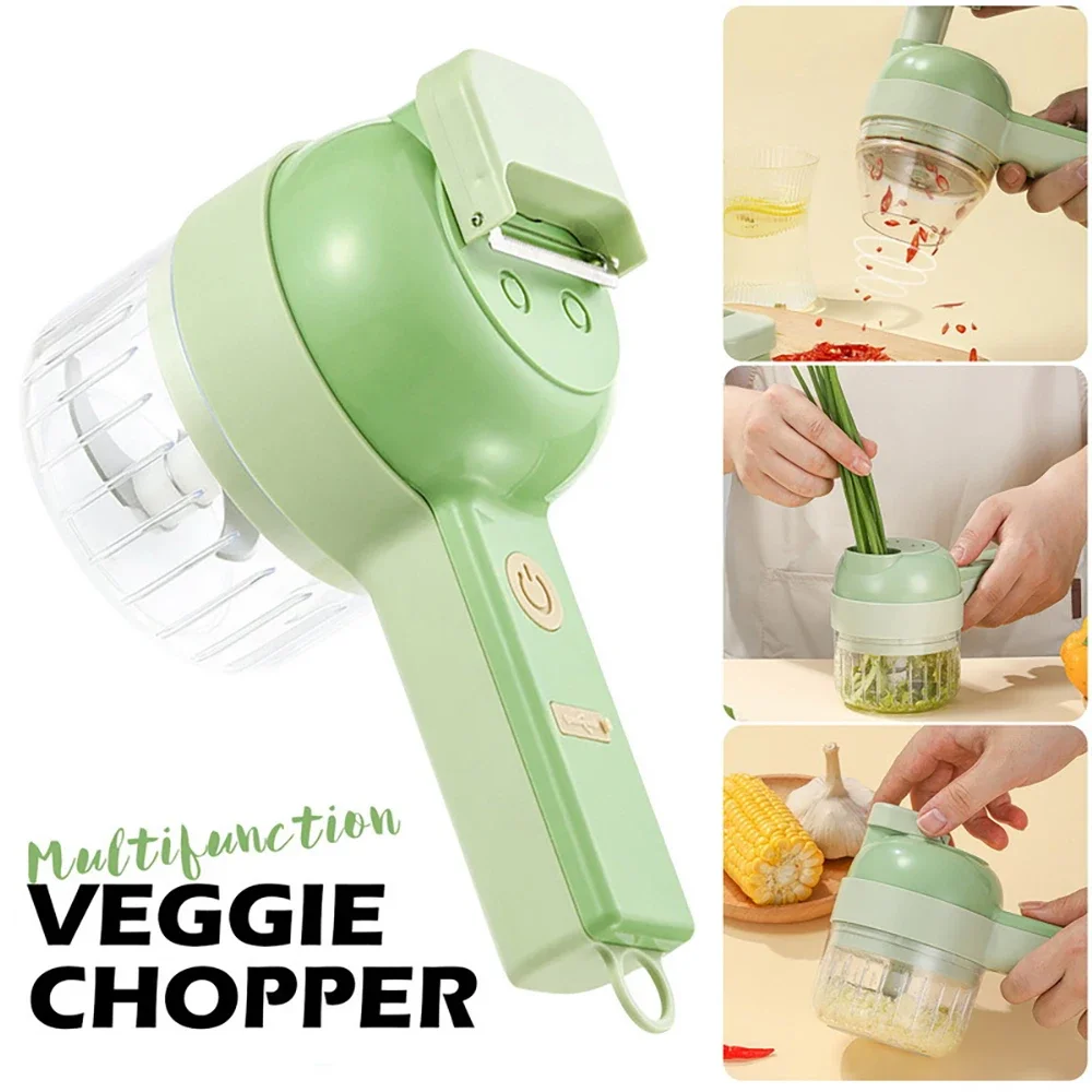 Multifunction Electric 40w Vegetable Cutter Slicer Masher  Chopper Cutting Pressing Mixer Food Slice Usb Charging