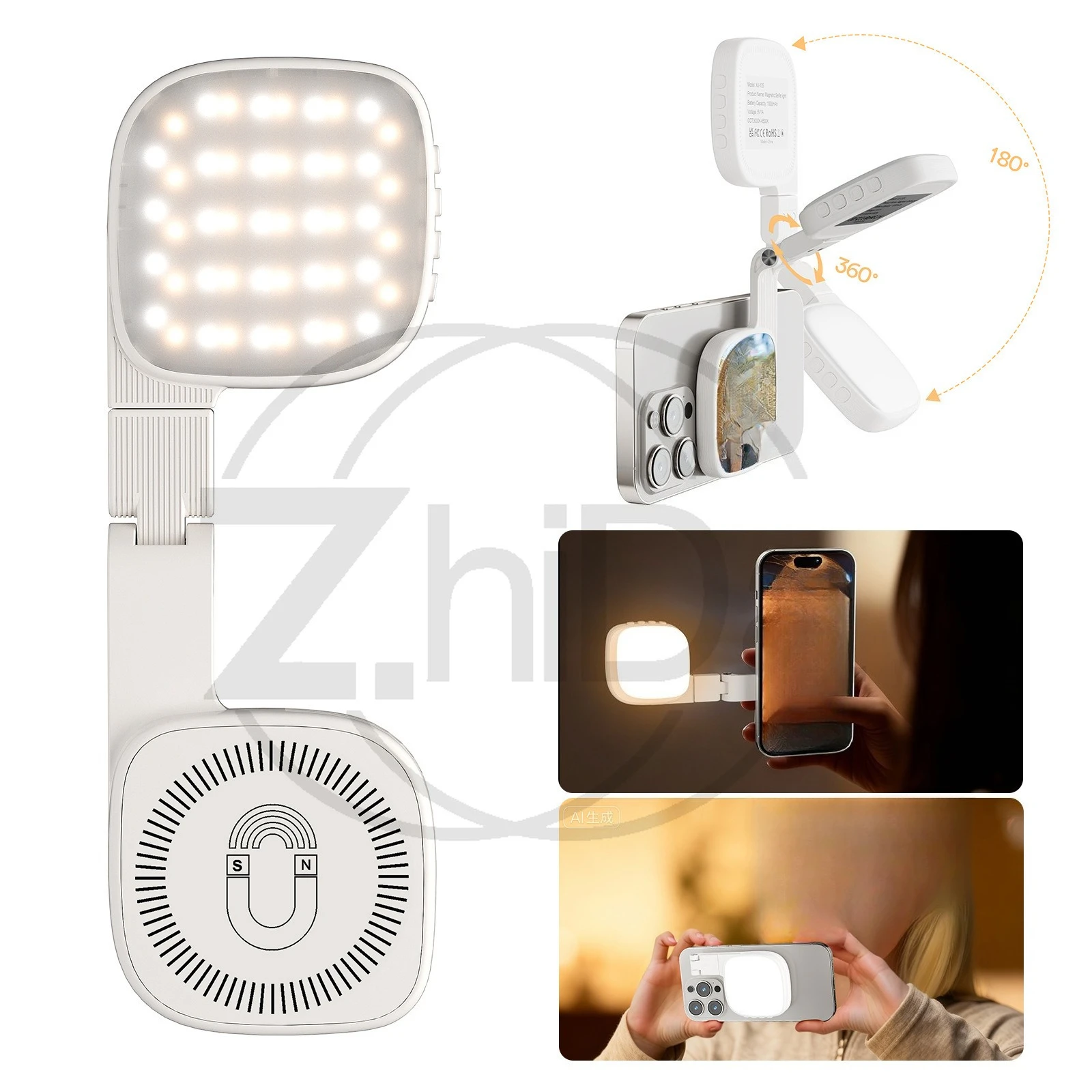 

Portable Magnetic Phone Fill Light Mirror Beauty Live Streaming Lamp