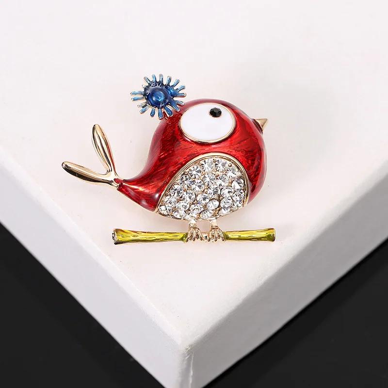 trsince Enamel Crystal Brooch Pins for Women Men Bird Owl Swallow Brooches Jewelry Fashion Wedding Party Bijoux Best Gift