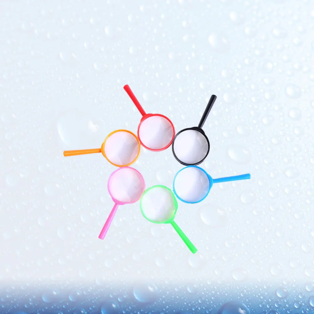 6 stücke Farbige Acryl Lupe Kinder Kunststoff Lupe Für Wissenschaft Experimente Stempel Sammeln Lesen Inspektion Werkzeuge
