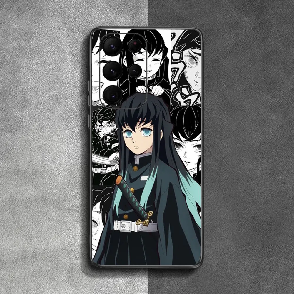 Muichiro Tokito Demon Slayer Phone Case For Samsung Galaxy A52 A12 A51 S21 Edge S22ULTRA S23 S20LITE Plus ultra Black Cover