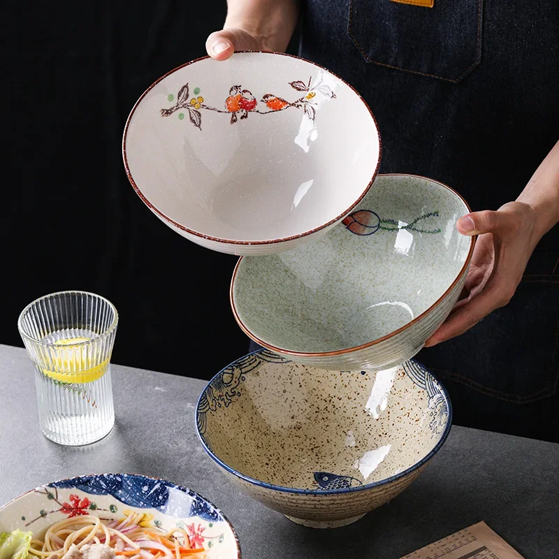 8 inch ceramic hat salad bowl Japanese Lamian Noodles bowl ceramic tableware 1PC