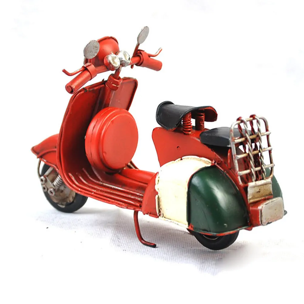 

Scooter Italian Vintage Scooter Metal Handicraft Retro Red Home Bar Club Decor Iron Art Motorcycle