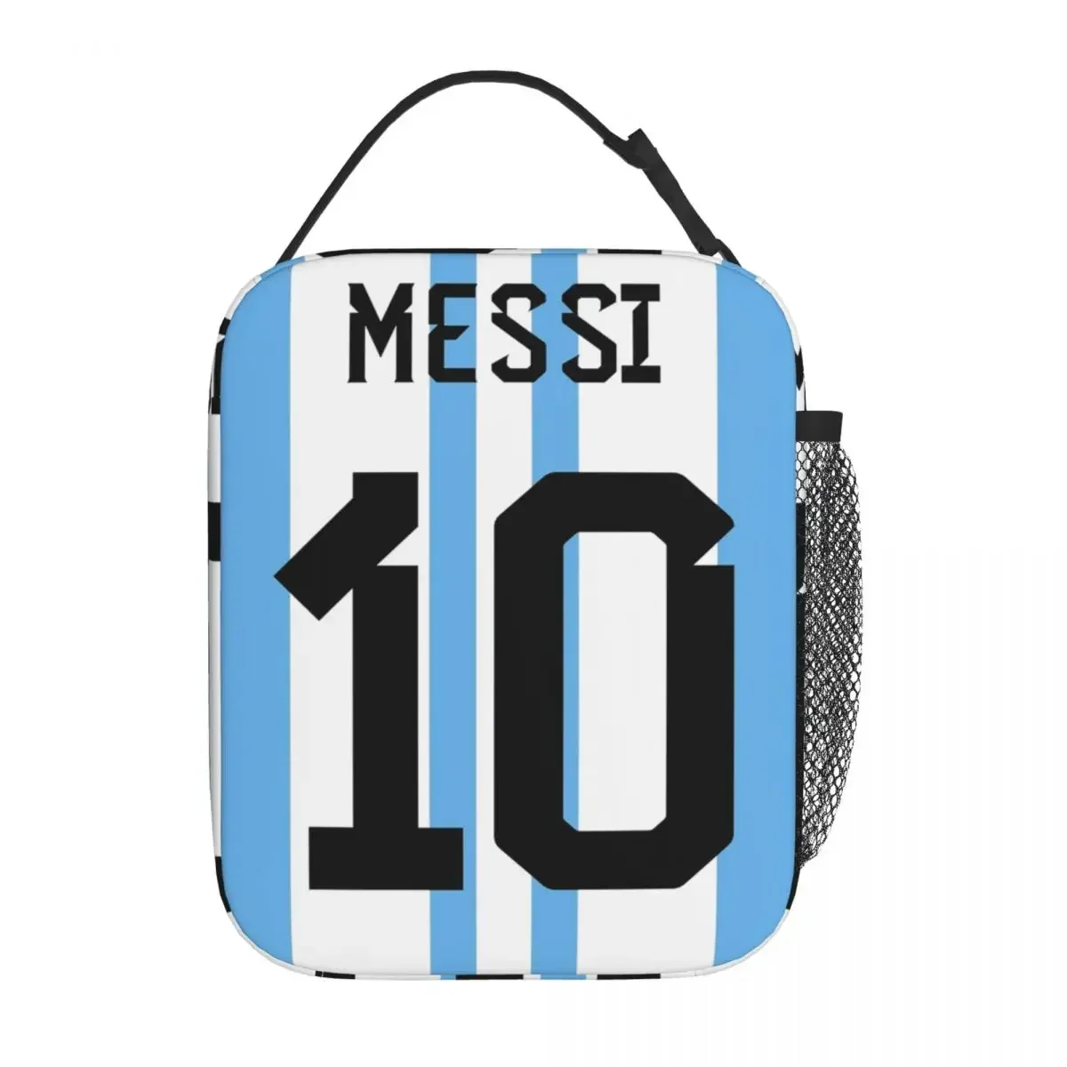 Messis 10 Logo borse per il pranzo isolate per l\'ufficio scolastico calcio Argentina scatole per alimenti scatole per il pranzo termiche